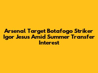 Arsenal Target Botafogo Striker Igor Jesus Amid Summer Transfer Interest