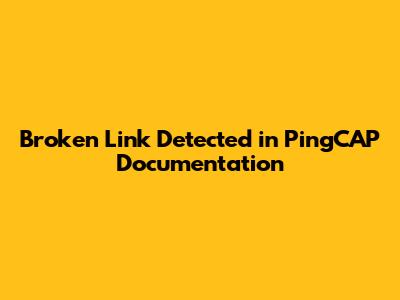 Broken Link Detected in PingCAP Documentation