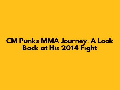 CM Punk's MMA Journey: A Look Back at His 2014 Fight