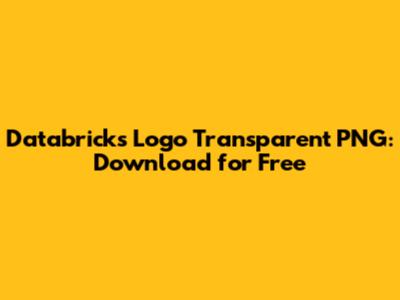 Databricks Logo Transparent PNG: Download for Free