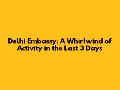 Delhi Embassy: A Whirlwind of Activity in the Last 3 Days