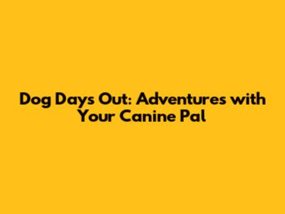 Dog Days Out: Adventures with Your Canine Pal