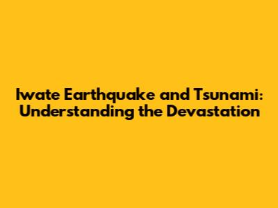 Iwate Earthquake and Tsunami: Understanding the Devastation