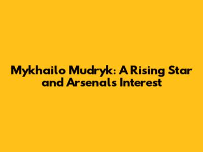 Mykhailo Mudryk: A Rising Star and Arsenal's Interest