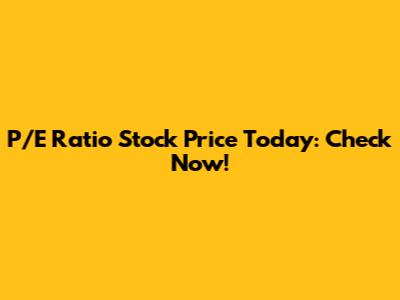 P/E Ratio Stock Price Today: Check Now!