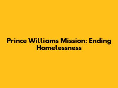 Prince William's Mission: Ending Homelessness