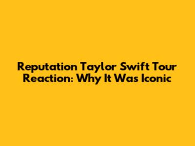 Reputation Taylor Swift Tour Reaction: Why It Was *Iconic*