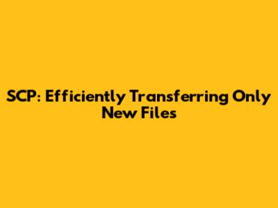 SCP: Efficiently Transferring Only New Files