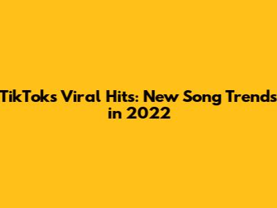 TikTok's Viral Hits: New Song Trends in 2022