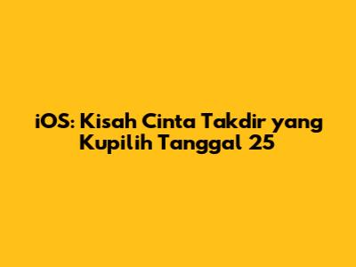 iOS: Kisah Cinta Takdir yang Kupilih Tanggal 25